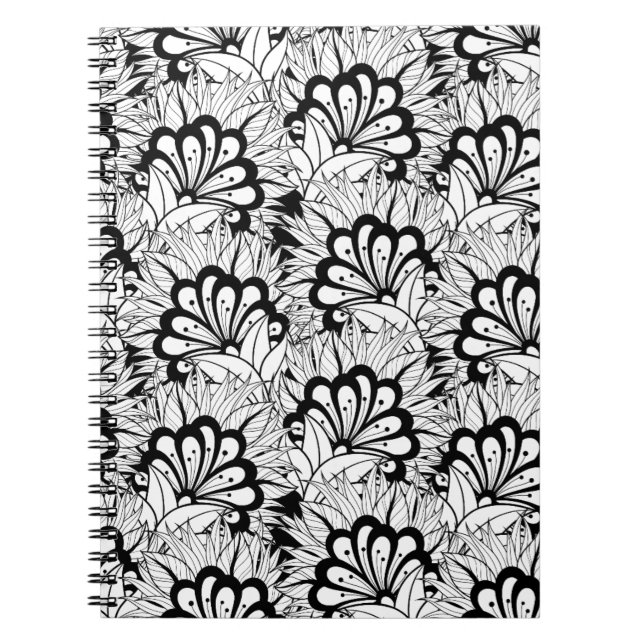 Flower Pattern Doodle Notebook (Front)