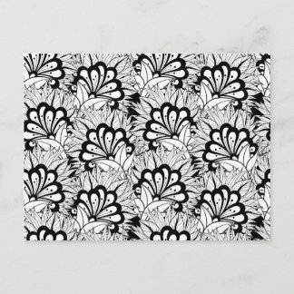 Flower Pattern Doodle Postcard