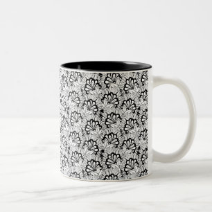 Flower Pattern Doodle Two-Tone Coffee Mug