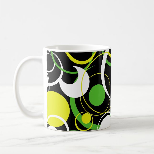 Flower pattern drawingabstract,art,background,back coffee mug (Left)