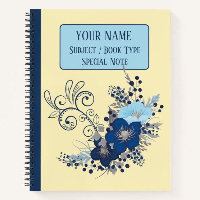 Flower Pattern, Floral Composition Notebook (Front)