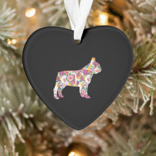 Flower Pattern Frenchie French Bulldogs Lover Gift Ornament