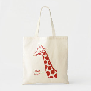 [Flower pattern giraffe (red)] A giraffe with flor Tote Bag