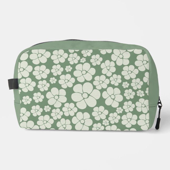 Flower Pattern - Green Dopp Kit (Front)