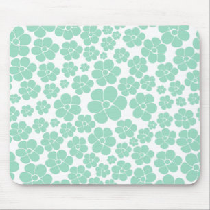 Flower Pattern - Green (Mint) Mouse Pad