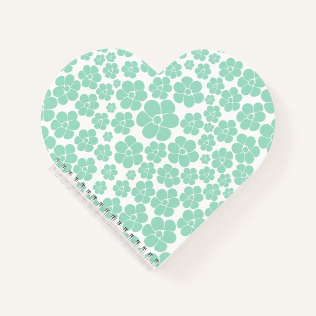 Flower Pattern - Green (Mint) Notebook (Front)