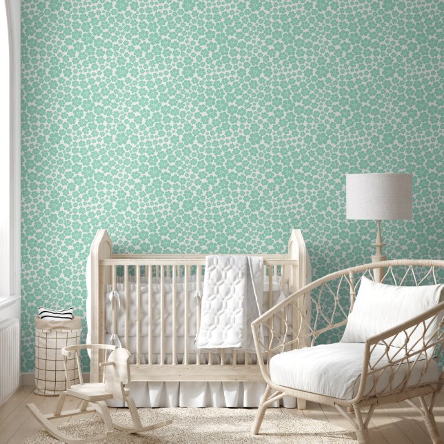 Flower Pattern - Green (Mint) Wallpaper (Kids)