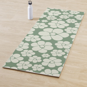 Flower Pattern - Green Yoga Mat
