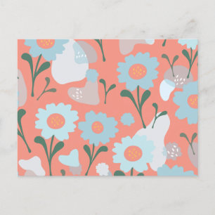 Flower pattern holiday postcard