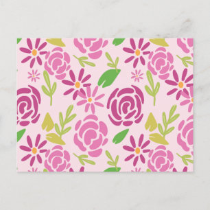 Flower pattern holiday postcard