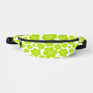 Flower Pattern in Lime Green and White  Bum Bags