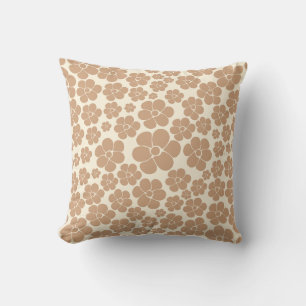 Flower Pattern in Tan and Cream Cushion