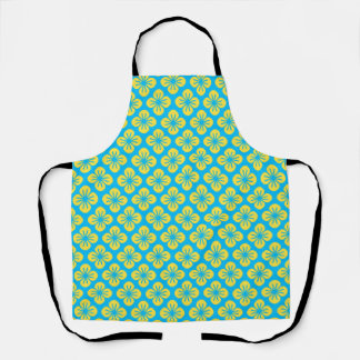Flower Pattern in Yellow and Turquoise Apron