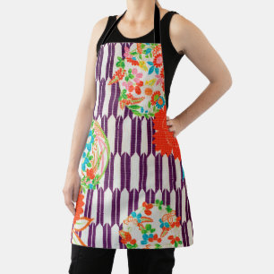 Flower Pattern, Japanese Design Apron