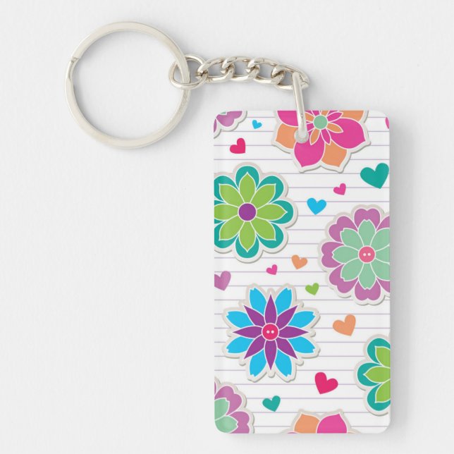 Flower pattern key ring (Front)
