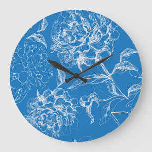 Flower pattern large clock