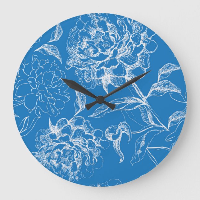 Flower pattern large clock (Front)