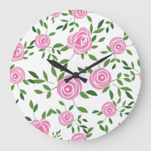 Flower pattern large clock