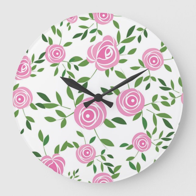Flower pattern large clock (Front)
