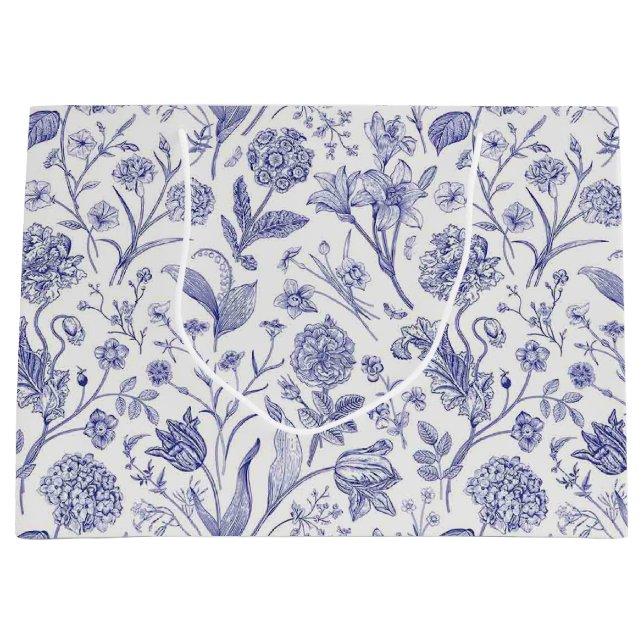 Flower pattern large gift bag (Front)