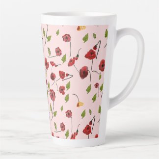 flower pattern latte mug