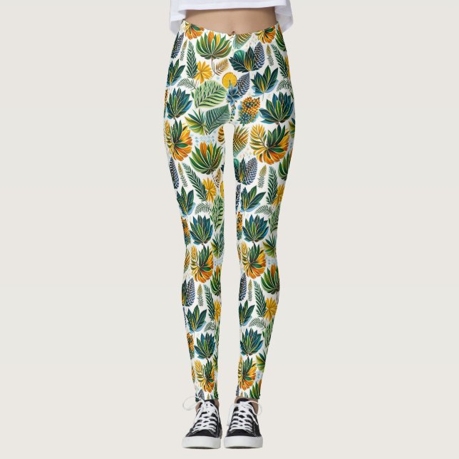 Flower Pattern Leggings (Front)