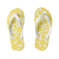 Flower Pattern - Lemon Yellow and White 