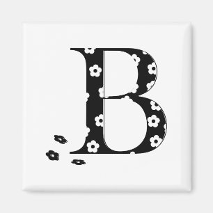Flower Pattern Letter B Magnet