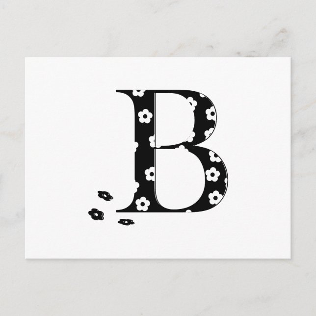 Flower Pattern Letter B Postcard (Front)