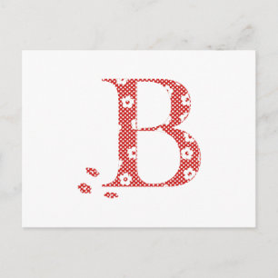 Flower Pattern Letter B(red) Postcard