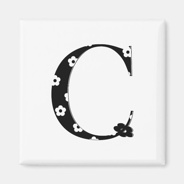 Flower Pattern Letter C Magnet (Front)