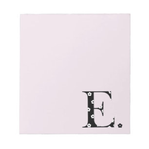 Flower Pattern Letter E Notepad