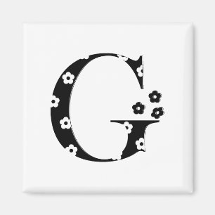 Flower Pattern Letter G Magnet
