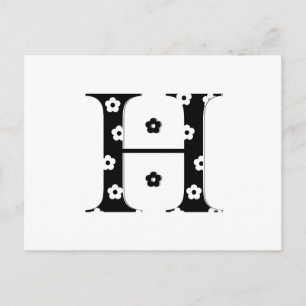 Flower Pattern Letter H Postcard