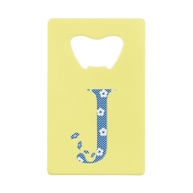 Flower Pattern Letter J (blue) (Front)