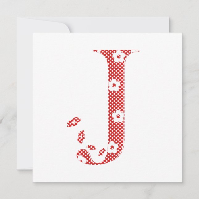 Flower Pattern Letter J (red) (Front)
