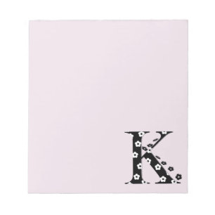 Flower Pattern Letter K Notepad
