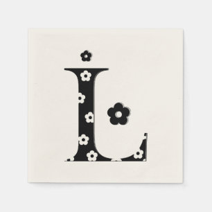 Flower Pattern Letter L Napkin