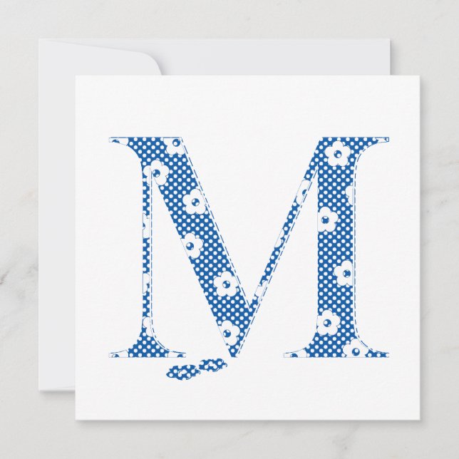 Flower Pattern Letter M(blue) (Front)