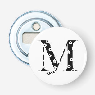 Flower Pattern Letter M Bottle Opener