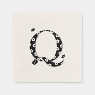 Flower Pattern Letter Q Napkin