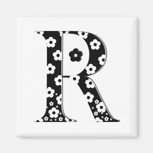 Flower Pattern Letter R Magnet