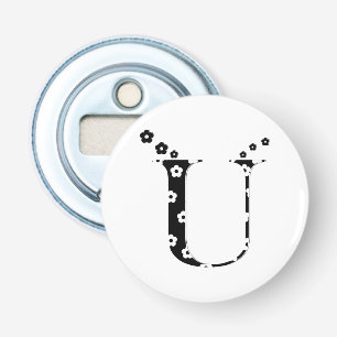 Flower Pattern Letter U Bottle Opener