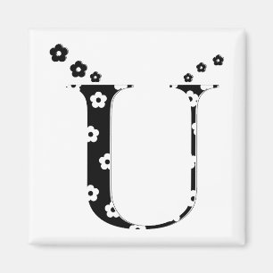 Flower Pattern Letter U Magnet