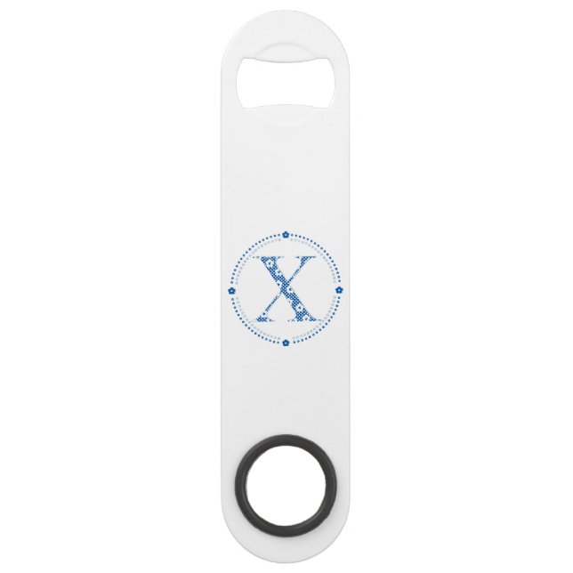 Flower Pattern Letter X(blue) (Front)