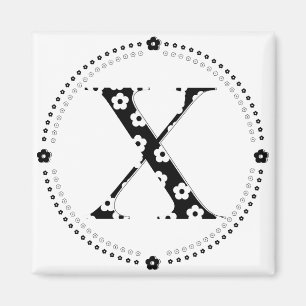 Flower Pattern Letter X Magnet