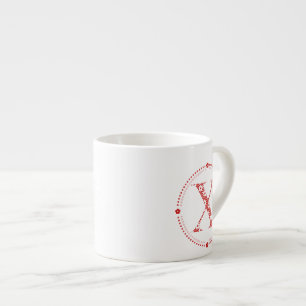 Flower Pattern Letter X(red) Espresso Cup