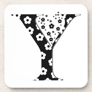 Flower Pattern Letter Y Coaster