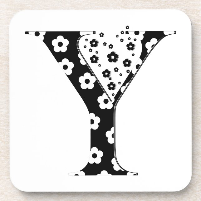 Flower Pattern Letter Y Coaster (Front)