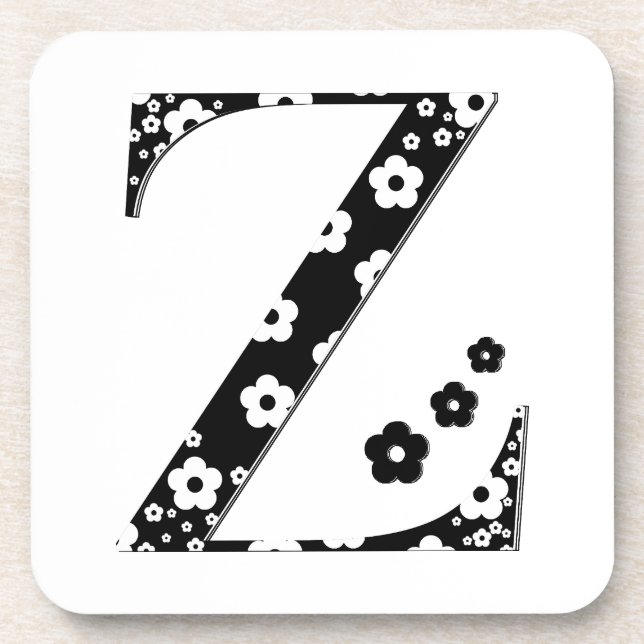 Flower Pattern Letter Z Coaster (Front)